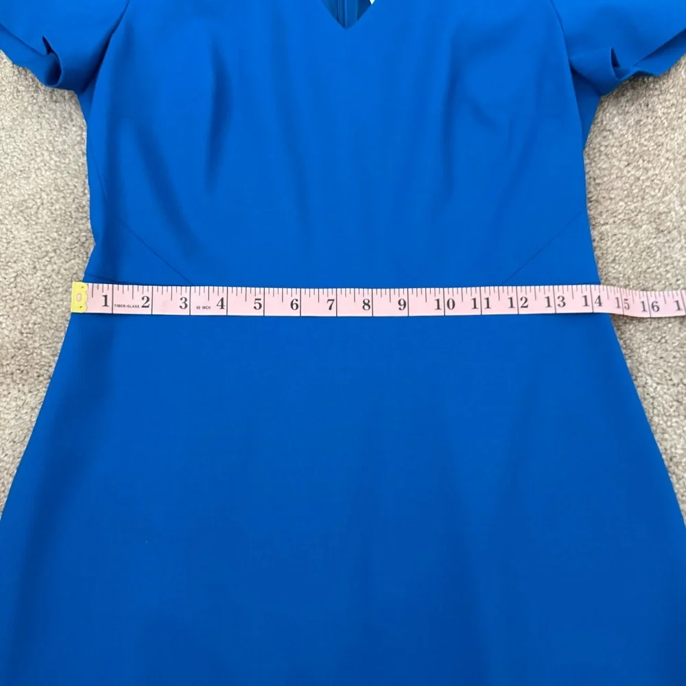 NWT J. Crew Royal Blue Sheath Dress with V-Neck back zipper back vent suiting